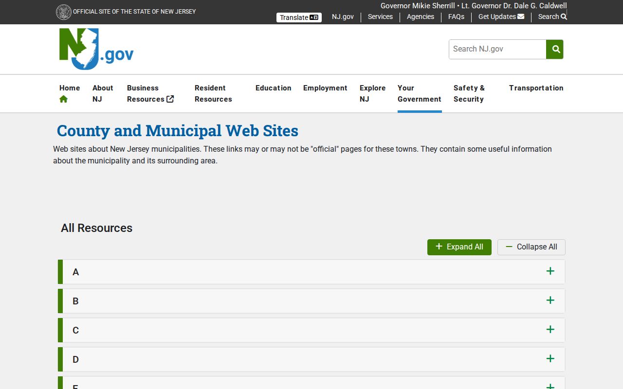New Jersey neighbors municipality directory for local civic contacts