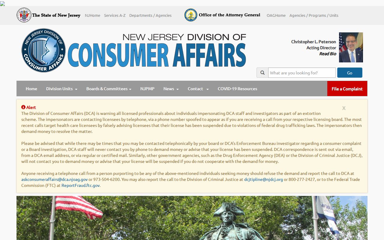 New Jersey resident lookup professional license verification