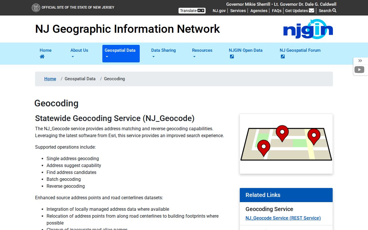 New Jersey ZIP code directory reference to the NJ_Geocode address matching service